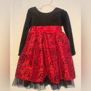 George Black Velvet Red Bottom Dress